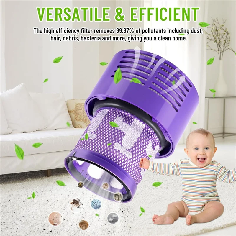 YCOC-مرشحات Hepa البديلة القابلة للغسل، مجموعة فلاتر المكنسة الكهربائية لـ Dyson V10، SV12، DY 969082-01