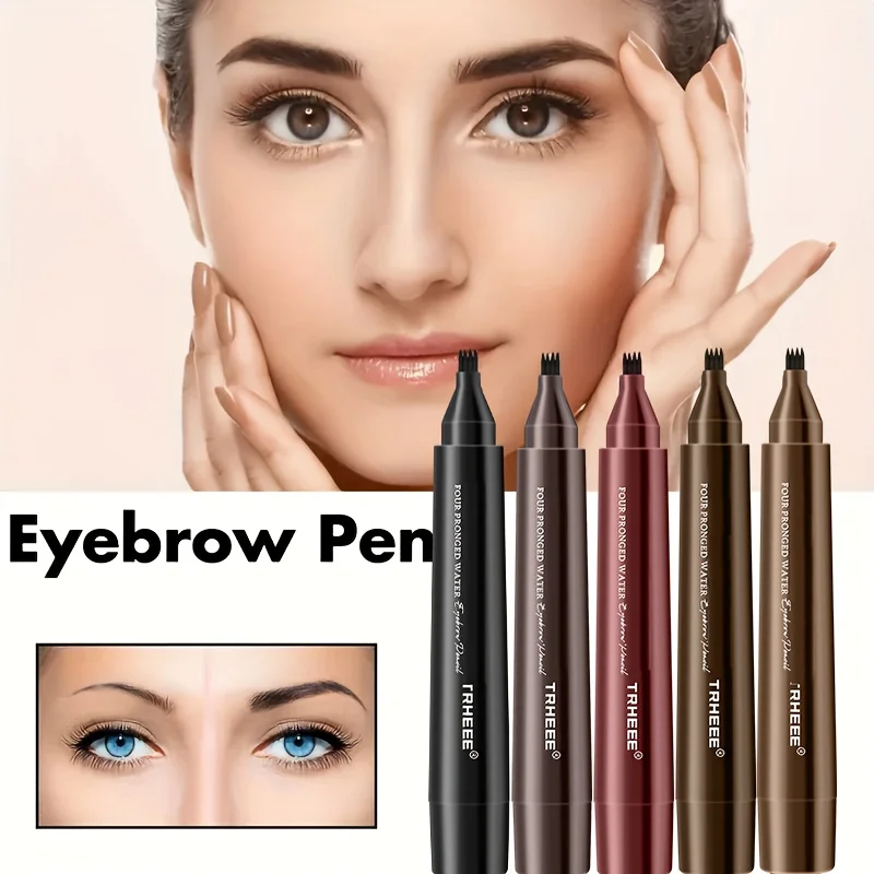 자연스러운 네 갈래 눈썹 펜슬 방수 부드러운 헤어라인 시뮬레이션 메이크업 도구로 선명한 눈썹 윤곽 연출