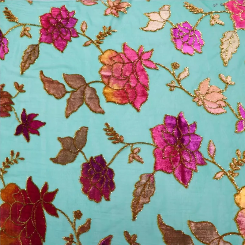 

Woven velvet brocade jacquard hand-painted fabric high-end custom dress cheongsam