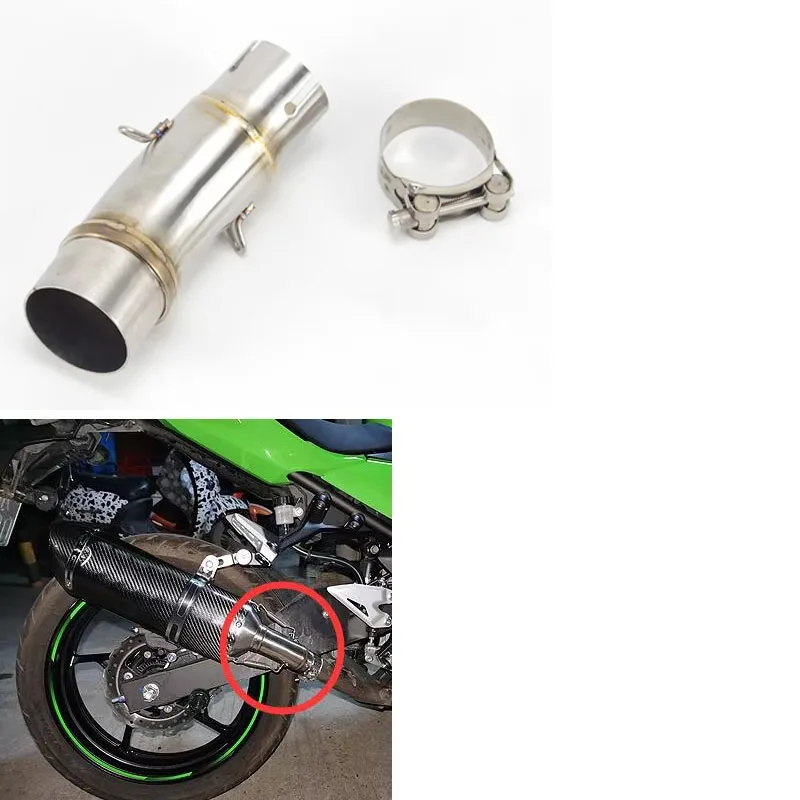 For Kawasaki Ninja 400 250 2017-2024 Z250 Z400 17-24 Ninja400 Ninja250 Motorcycle Exhaust Muffler Mid Link Pipe 51mm Slip-On