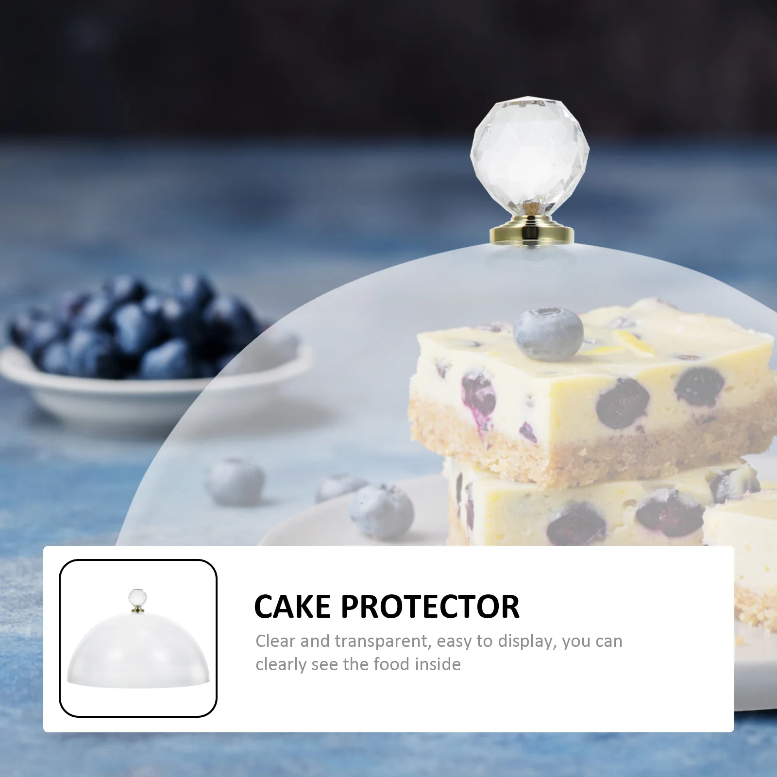 

1Pcs Dust Food Cover Transparent Cake Protector Round Button Handle Kitchen Food Display Cover Cake Protector Kitchen Supply