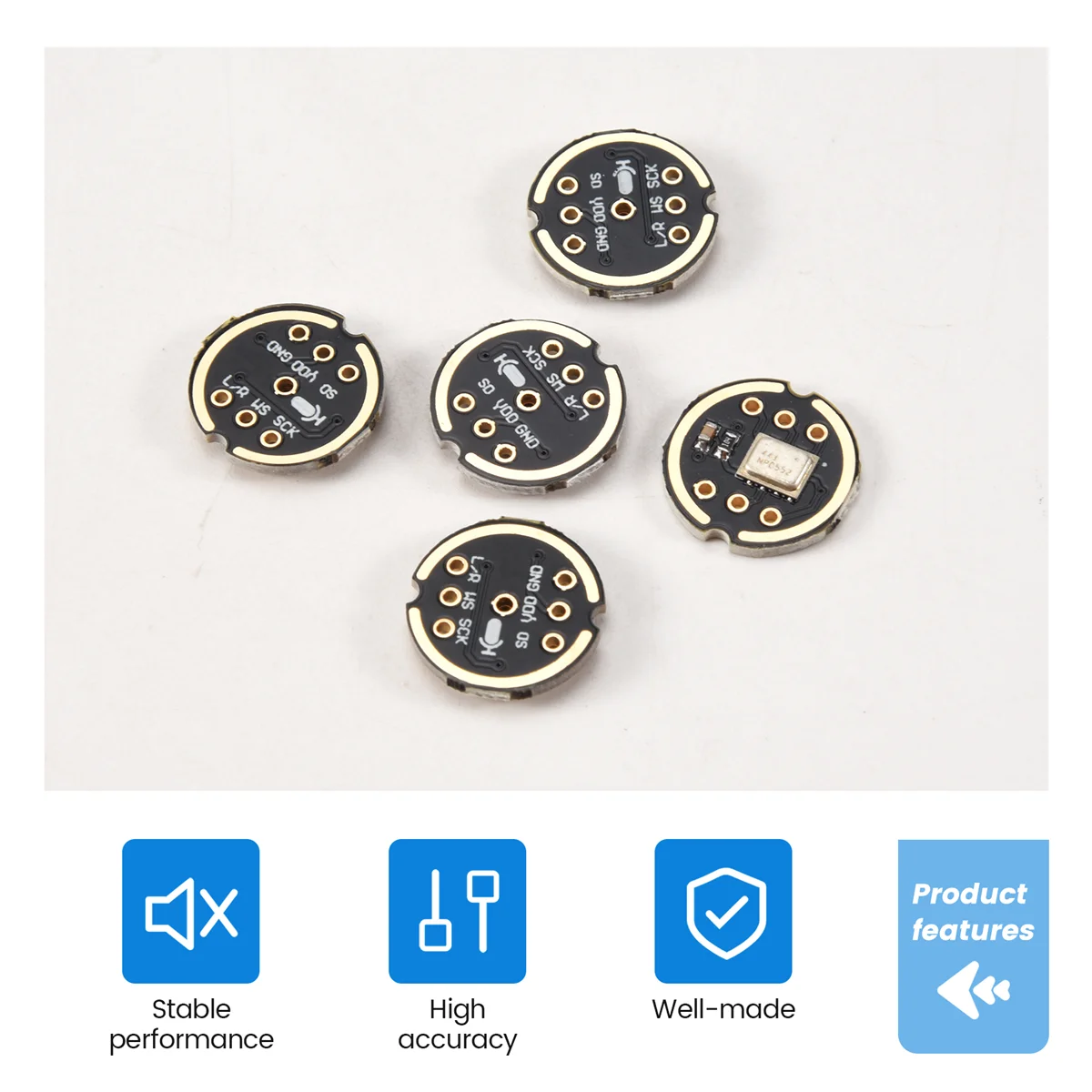 5Pcs INMP441 Omnidirectional Microphone Module MEMS High Precision Low Power I2S Interface Support ESP32-BtLife