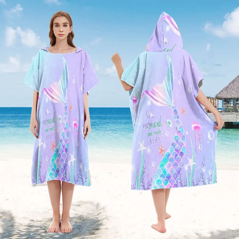 

Baby Cartoon Printing Bathrobe Girls Unicorn Beach Towel Boy Shark Dinosaur Bath Towel Kids Hooded Cape Towel Children Bath Item