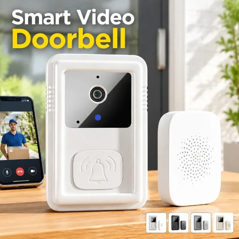 Smart Video Doorbell M9, WiFi Wireless HD Home Intercom Security Camera with PIR Motion Detection IR Night Vision Two Way Audio