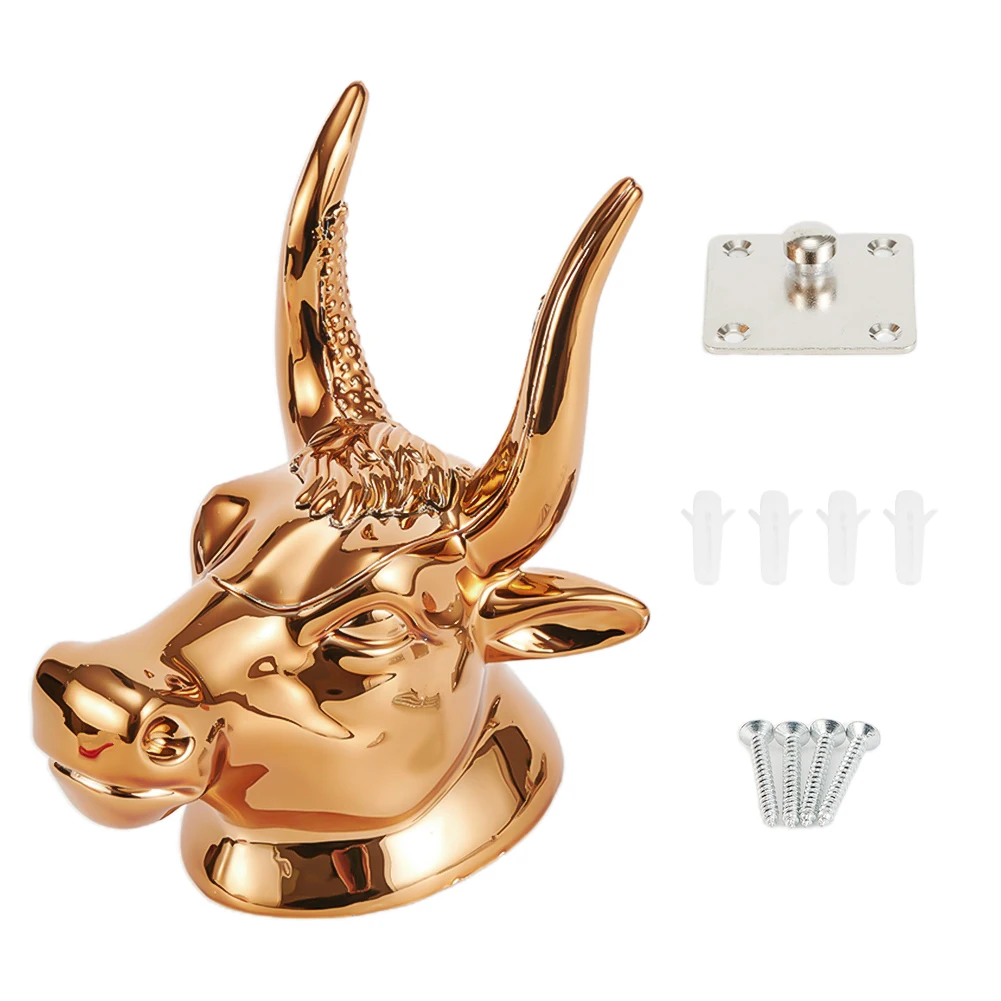 Guitar Hanger Wall Hanger ABS Gold Accessories Art Bracket Bull Head For Ukulele Holder Hook Instrument Display