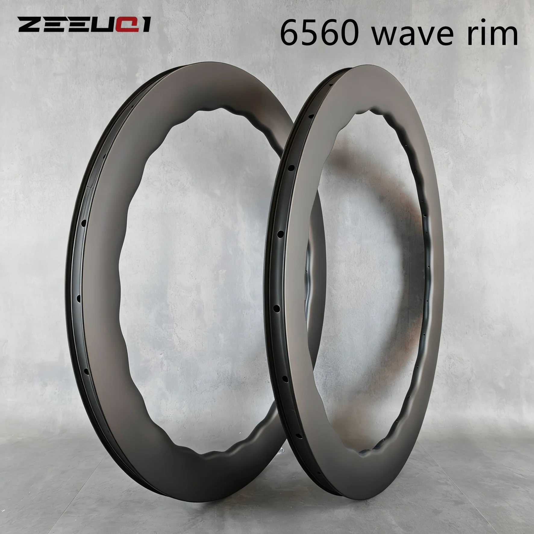 700C Carbon Single Rim Disc Brake – 65/60mm Wave Rim Clincher Tubeless 24H UD Matte Glossy Custom Logo Road Bicycle Cycling