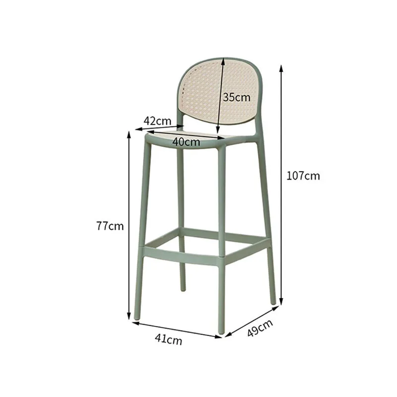 Household Backrest High Chair Plastic Bar Chair