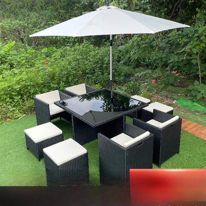 

Customizable outdoor rattan sofa combination furniture courtyard bed and breakfast rattan chair storage chair