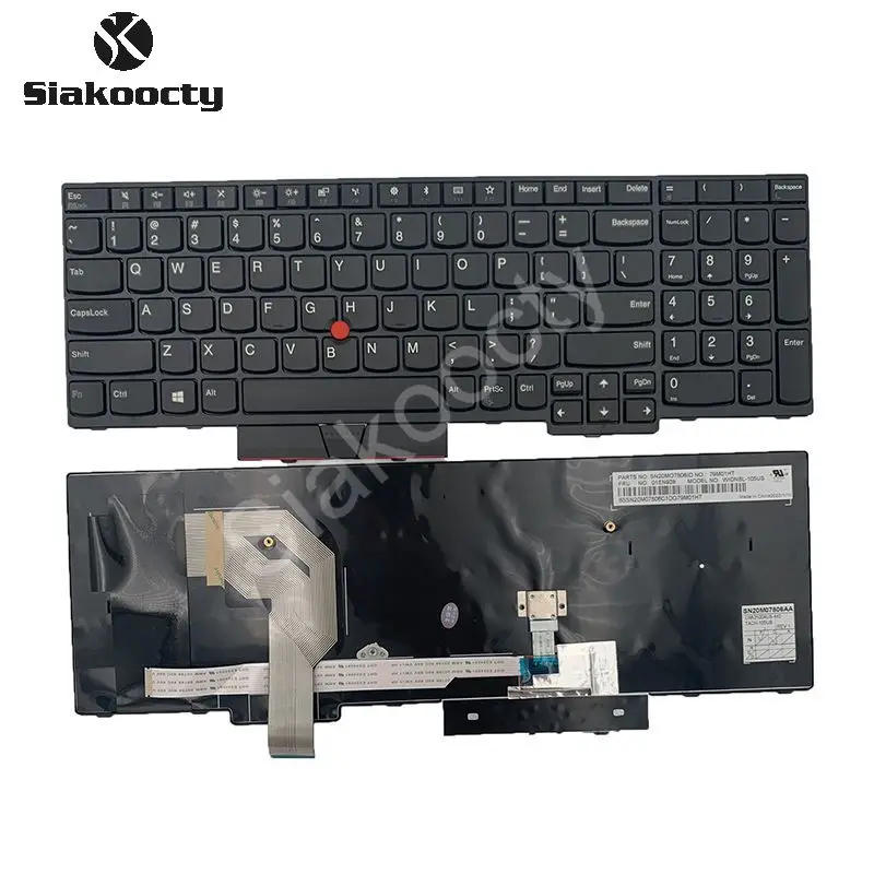 

Siakoocty New Original US English Keyboard for Lenovo Thinkpad T570 P51S T580 P52S Teclado 01ER582 01ER541 SN20M07934