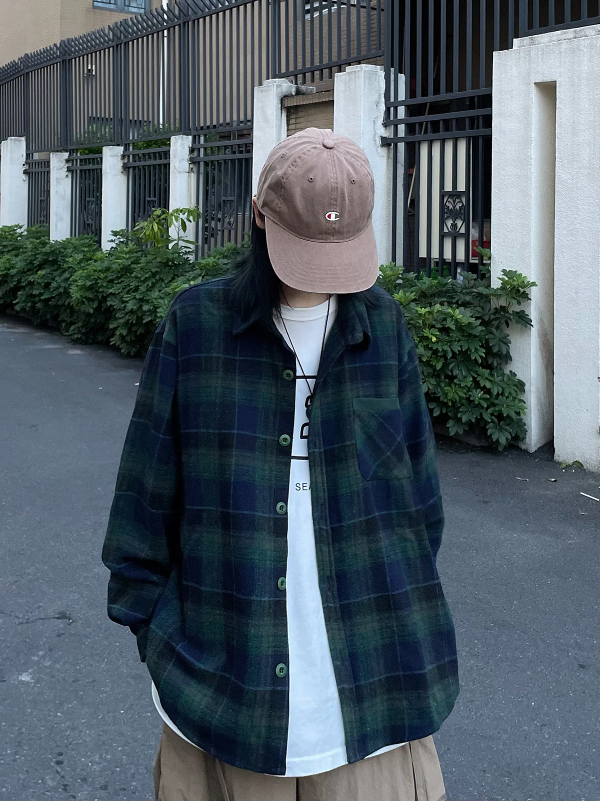 Autumn Winter Plaid Woolen Shirt Loose Long Sleeve Retro Japanese Style Unisex Simple Coat Jacket for Youth No Ironing Needed