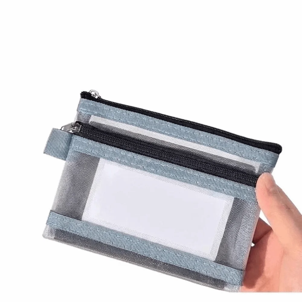 Coin Purses Mesh Passport Holder Clear Anti-theft Spring Lock Travel Storage Bag Zipper Closure Portable Small Pouch Travel