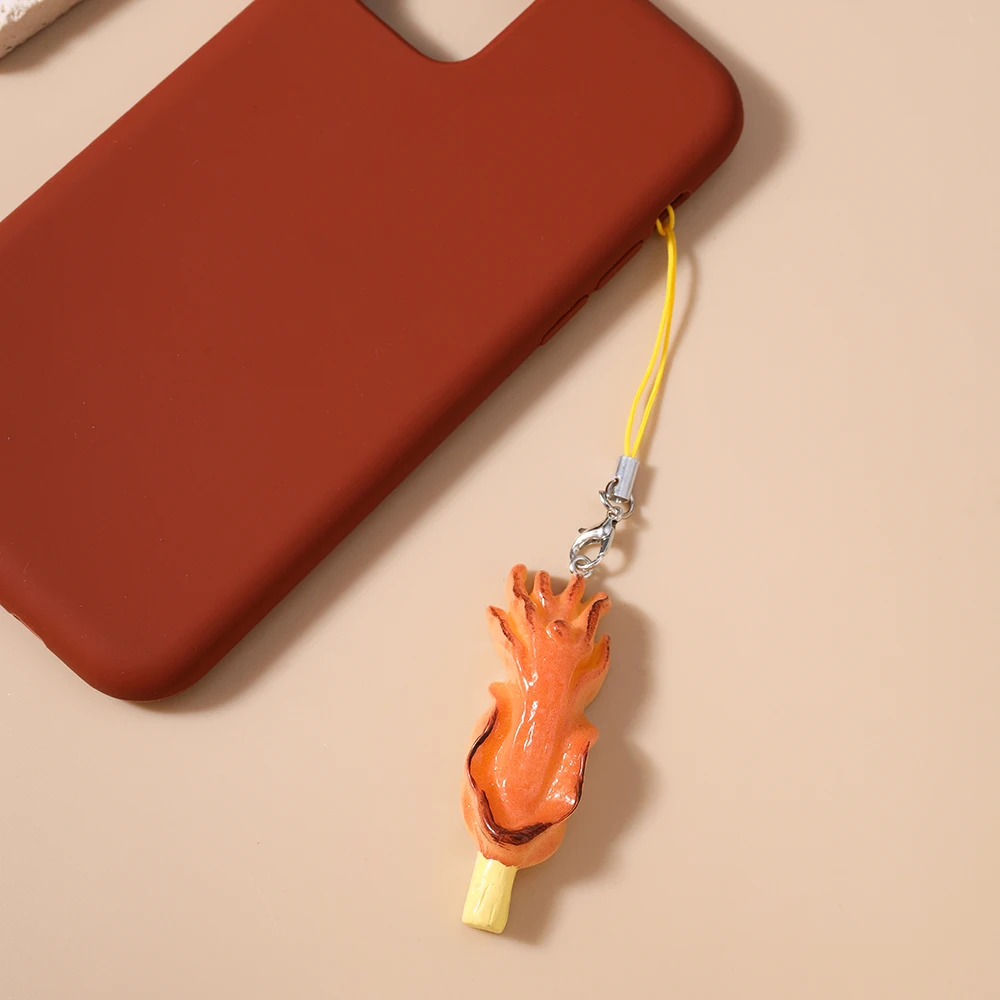 Aihua Simulation Foood Grill Telefon Kette Hängen Telefon Gurt Handgemachte DIY Schlüsselbund Anhänger Mobile Lanyard Schmuck Geschenke – Detail 6