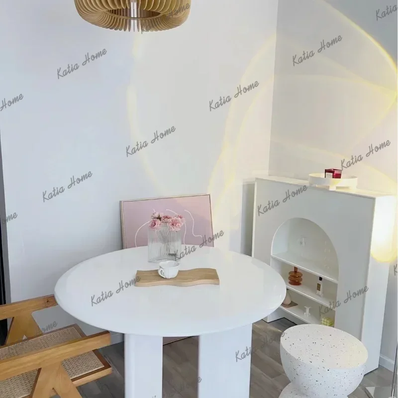LD Minimalist Internet-famous Dining Table Nordic Small-sized Cream Dining Table Wabi-sabi Dining Room Furniture