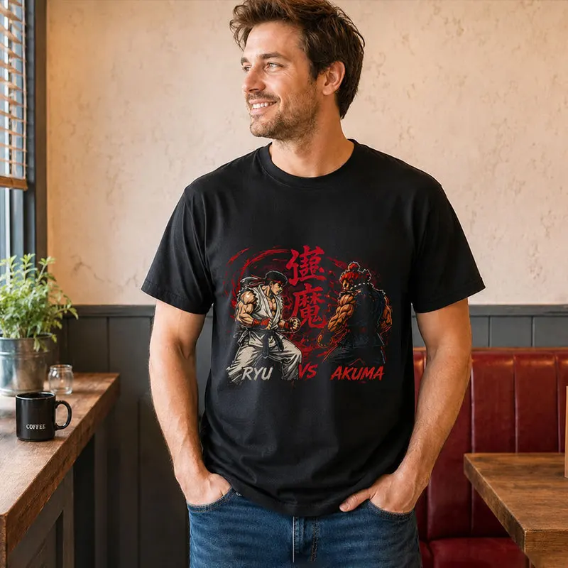 Akuma Street Fighter T shitr Cool Anime Gamer Gift 0813 Retro Arcade Fighting Game Tee Hadouken World Warriors Unisex Top S-6XL