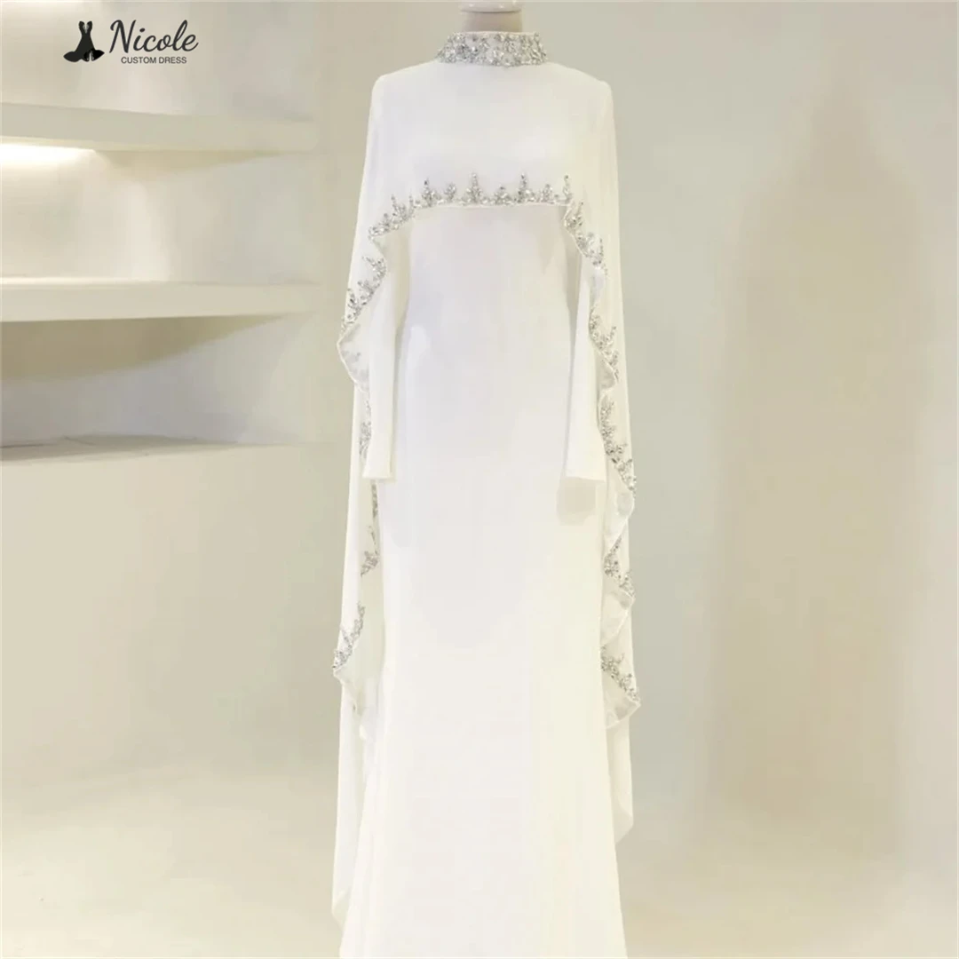 نيكول فساتين لحضور الحفلات الموسيقية 2025 فستان حفلة أنيق نسائي فاخر بياقة دائرية فستان حفلة خط حفل مطرز بالخرز مصنوع حسب الطلب #3