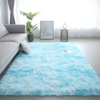 VIKAMA Silk Wool Rugs Children's Room Living Room Bedroom Tie-Dye Non-Slip Washable Machine Washable Carpet Mats 4