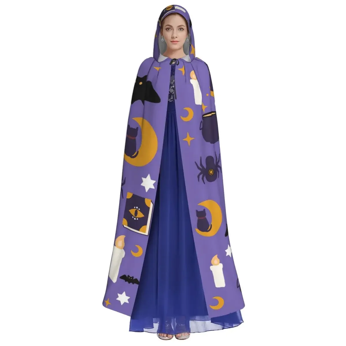 Customization Happy Halloween Cartoon Hooded Cloak Aldult Cape Cosplay Costume Party Accessory