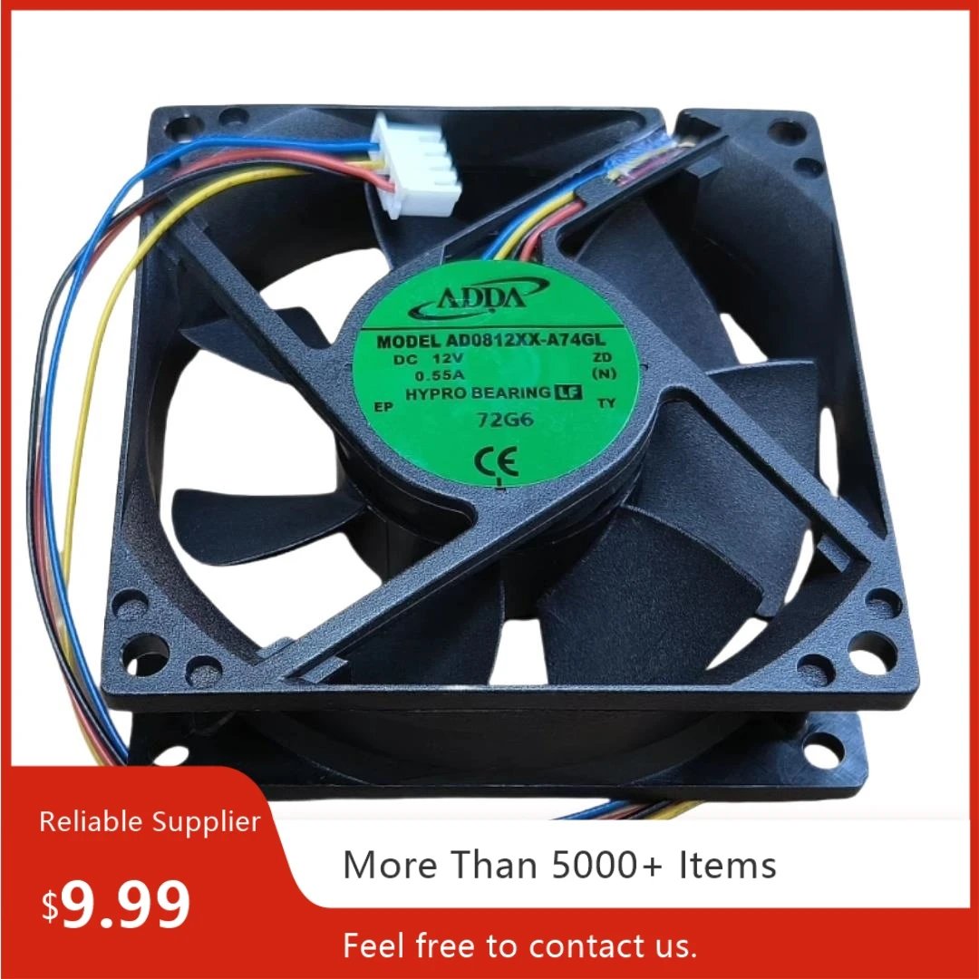

ADDA AD0812XX-A74GL 80 мм 12 В 0,55 А Охлаждающий вентилятор ШИМ Гидравлический подшипник, высокоскоростное охлаждение для инверторов и индивидуального применения