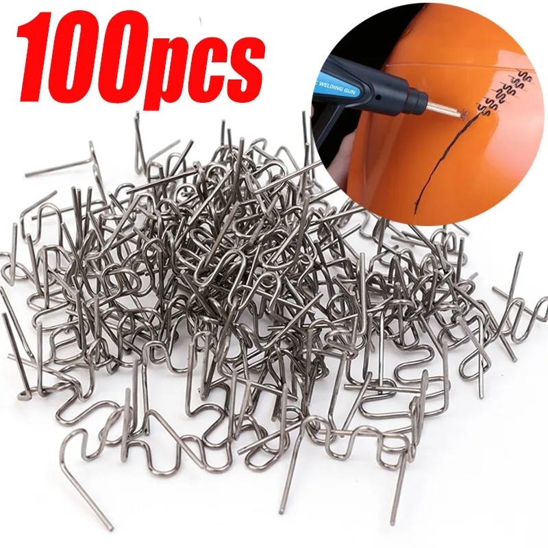 100pcs 0.8mm Hot Stapler Staples for Car Bumper Plastic Welder Automotive Repair Kit Hot Stapler Welding Soldering Tools