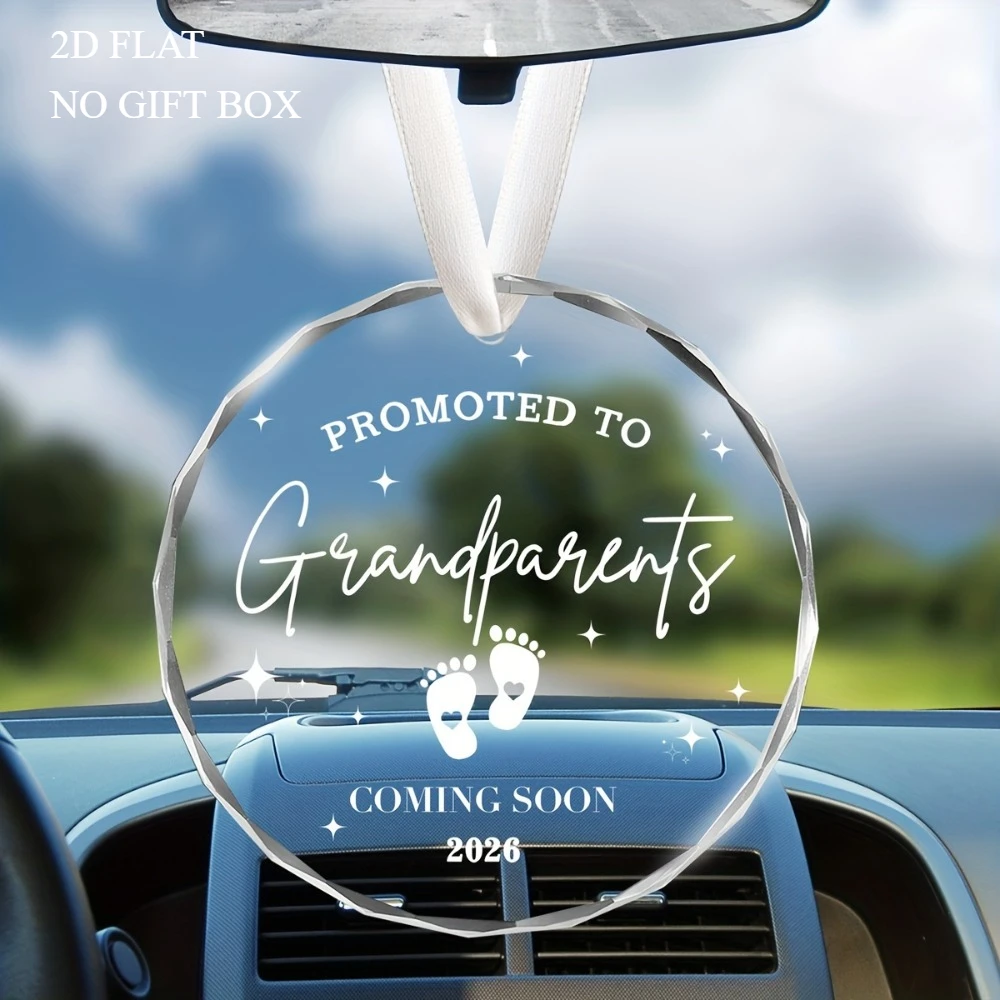 مسطح ثنائي الأبعاد، قطعة واحدة، زينة إعلان الجد المطورة لعام 2026 - ديكور مستدير للأطفال الحوامل مقاس 8 سم، هدية مثالية لعيد الميلاد #4