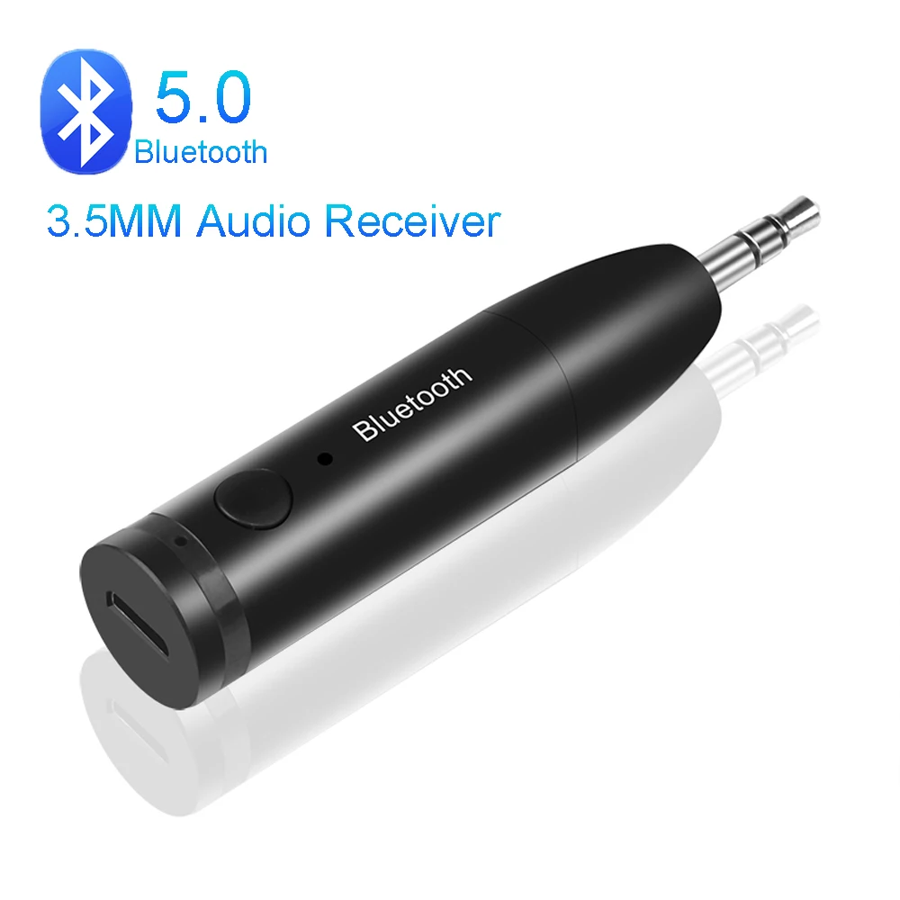 Wireless Music Audio Adapter Bluetooth 5.0 Receiver 3.5mm AUX Audio Receptor for Headphones Car Stereo MP3 Player Computer