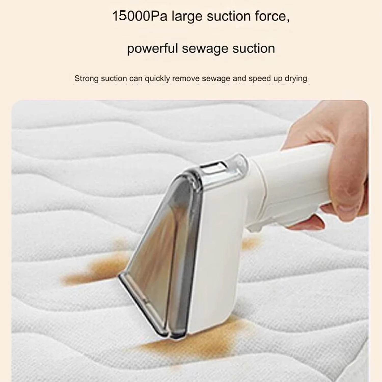 5m Corded Steam Spot Cleaner 1650W 15KPa Handheld Carpet Cleaner for Sofa Curtain Spray Suction Integrated Machine Clean Machine