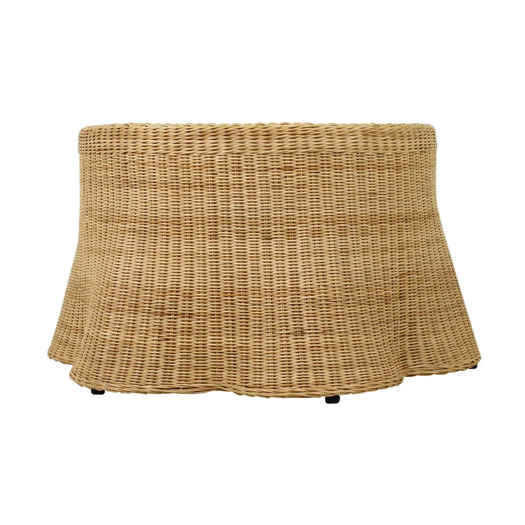 #Indoor Space Saving Natural Cane Woven Wicker Rattan Indonesia Round Coffee Table Home LivingRoom Tea Table for Hotel Villa Use