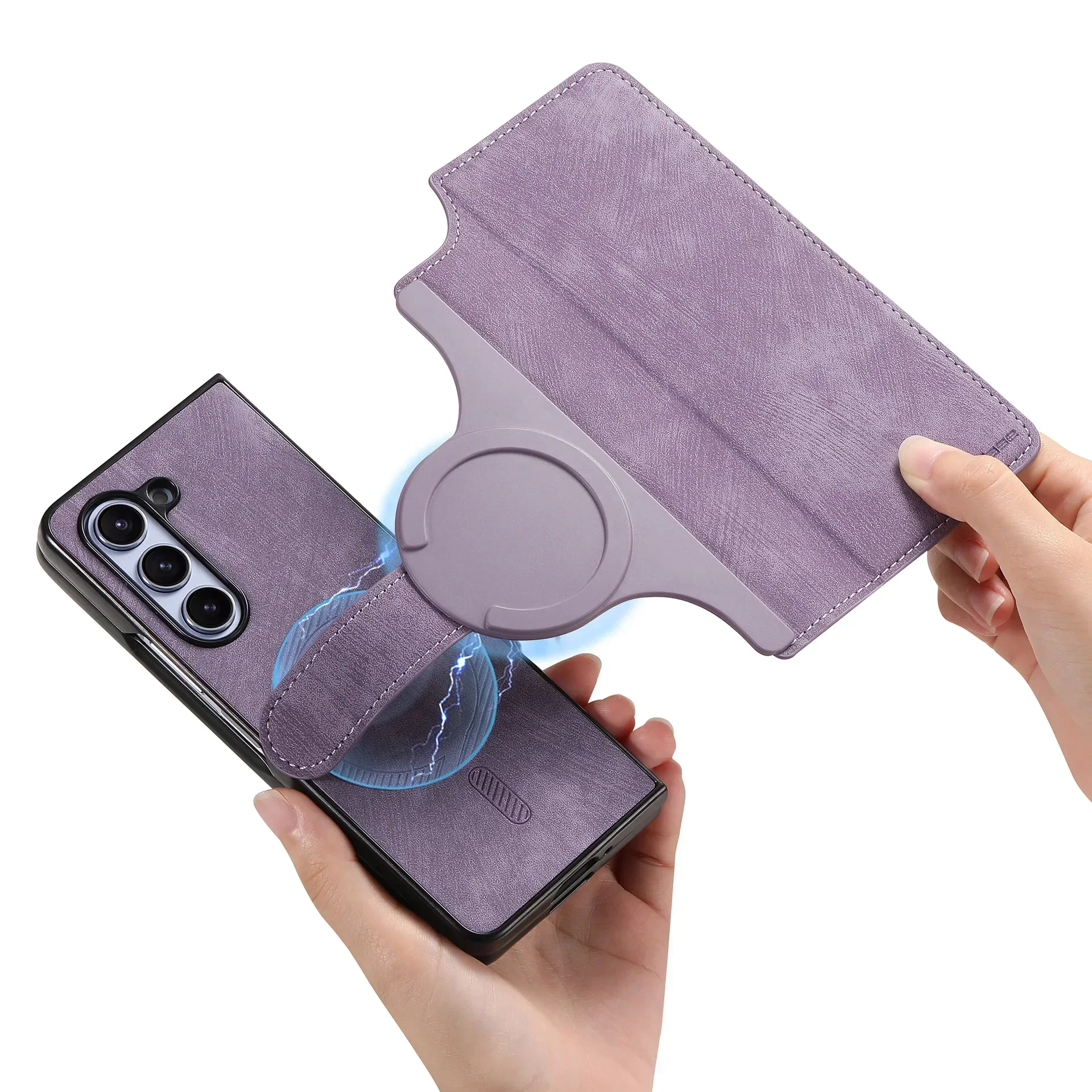 Wireless charging Case For Samsung Galaxy Z Fold6 Magnetic Separation Phone Case 2-in-1 Holder Card Slot ZFold5 Protective Shell