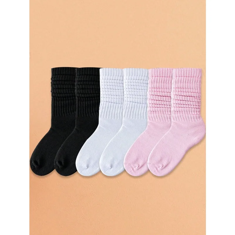 

3 пары женских винтажных толстых вязаных носков до середины икры, белые свободные носки до середины икры.