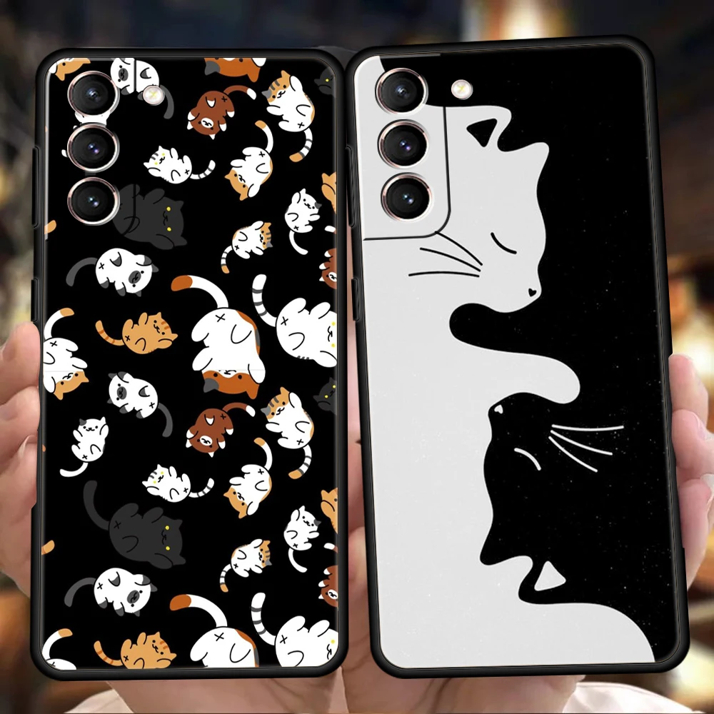 

Cartoon Cat Case for Samsung Galaxy S24 S23 S22 S20 S21 FE Ultra S10 S10E S9 S8 Plus 5G Silicone Phone Cover Capas Fundas Bags