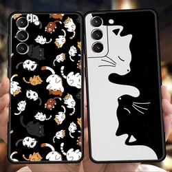 Cartoon Cat Case for Samsung Galaxy S24 S23 S22 S20 S21 FE Ultra S10 S10E S9 S8 Plus 5G Silicone Phone Cover Capas Fundas Bags