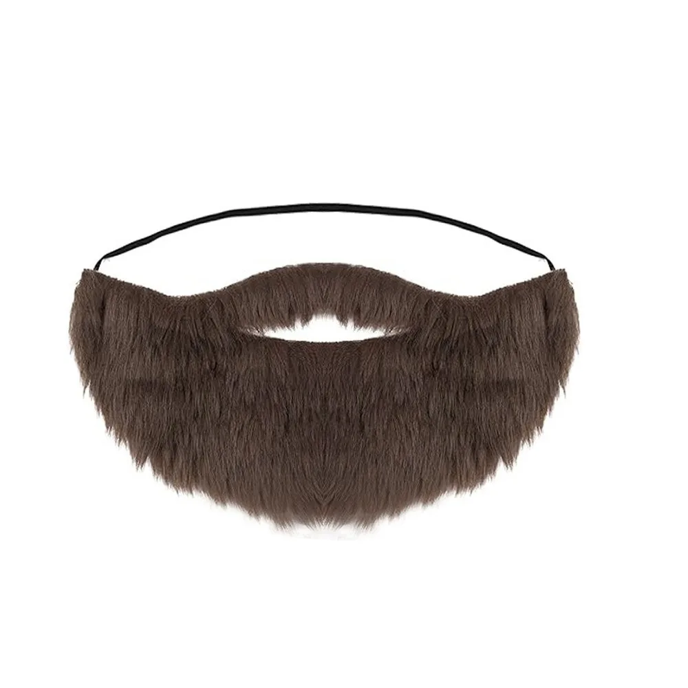 Simulated Halloween Artificial Semicircular Beard with Elastic Strap Brown/Black Cosplay Mustache Casual Role-Playing Full Beard