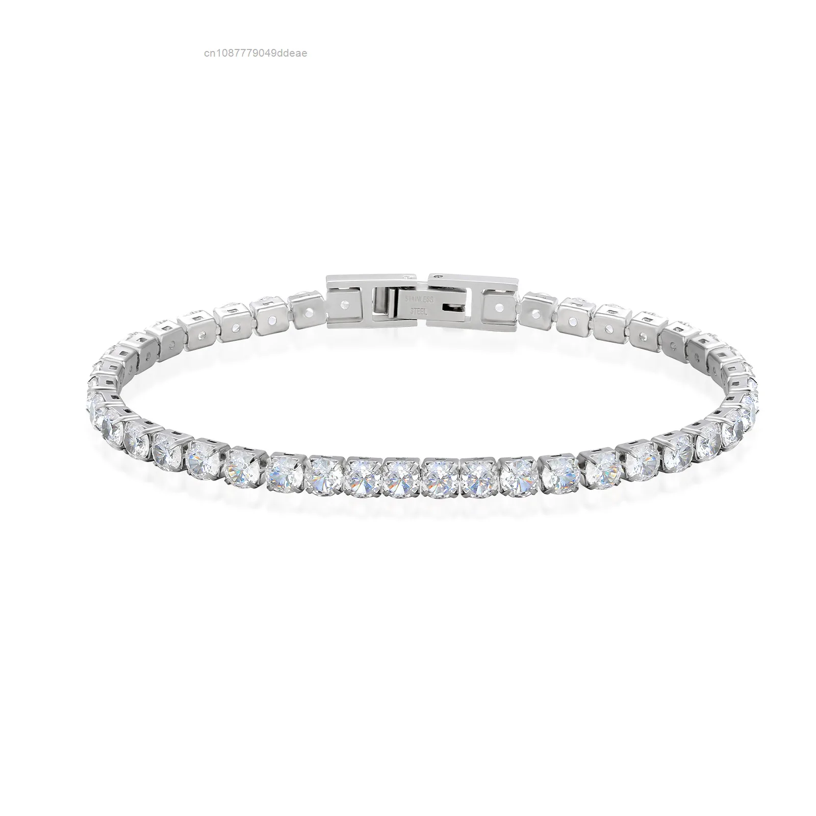 Iced Out Stainless Steel Diamond Bracelet Fashion Luxury Jewelry 3mm 2mm Women Men Classic 5A CZ Cubic Zirconia Tennis Bracelet