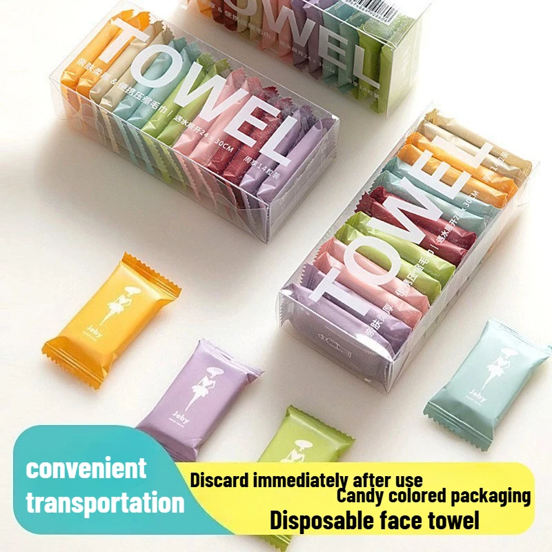 14/28/42PCS Einweg Komprimiert Gesicht Handtuch Farbe Unabhängige Verpackung Outdoor Camping Freizeit Reise Bequem Schnelle Reise