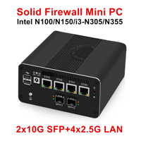 Topton Firewall Mini PC 2x10G SFP+ Intel i3-N355 N305 N150 N100 4xi226-V 2.5G LAN DDR5 NVMe Proxmox ESXi pfSense Home Lab Server