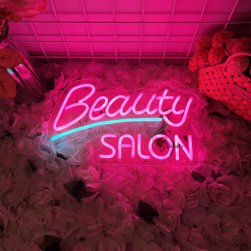 Salão de beleza néon led sinal sala de beleza parede pendurado arte decoração led luzes de néon usb estúdio de beleza decoração sinais de néon