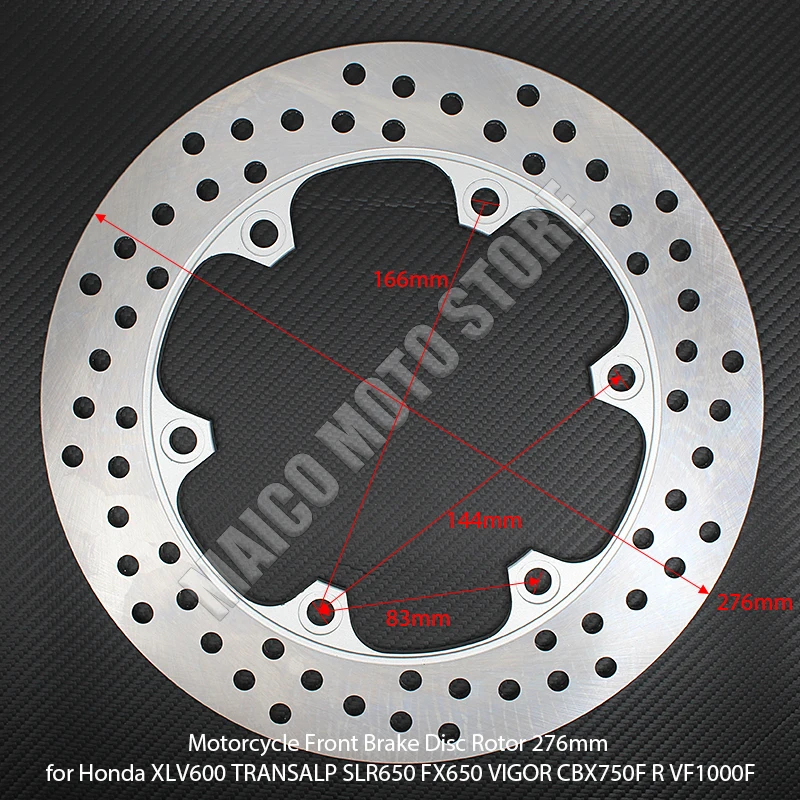 For Honda XLV600 Transalp CBX750F XLV750R CBR600F VFR400R VF1000F CBR125R VF1000R VFR750 276mm Front Brake Disc Rotor