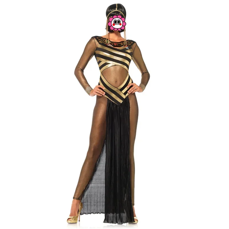 

Sexy Halloween Ancient Egypt Great Egyptian Palace Cleopatra Queen Dress Cosplay Dancer PartyShow club Costume Stage Wear Lace