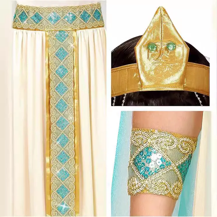 Ancient Egypt Egyptian Pharaoh Cleopatra Princess Costume for Children Halloween Masquerade Party Costumes for Girls