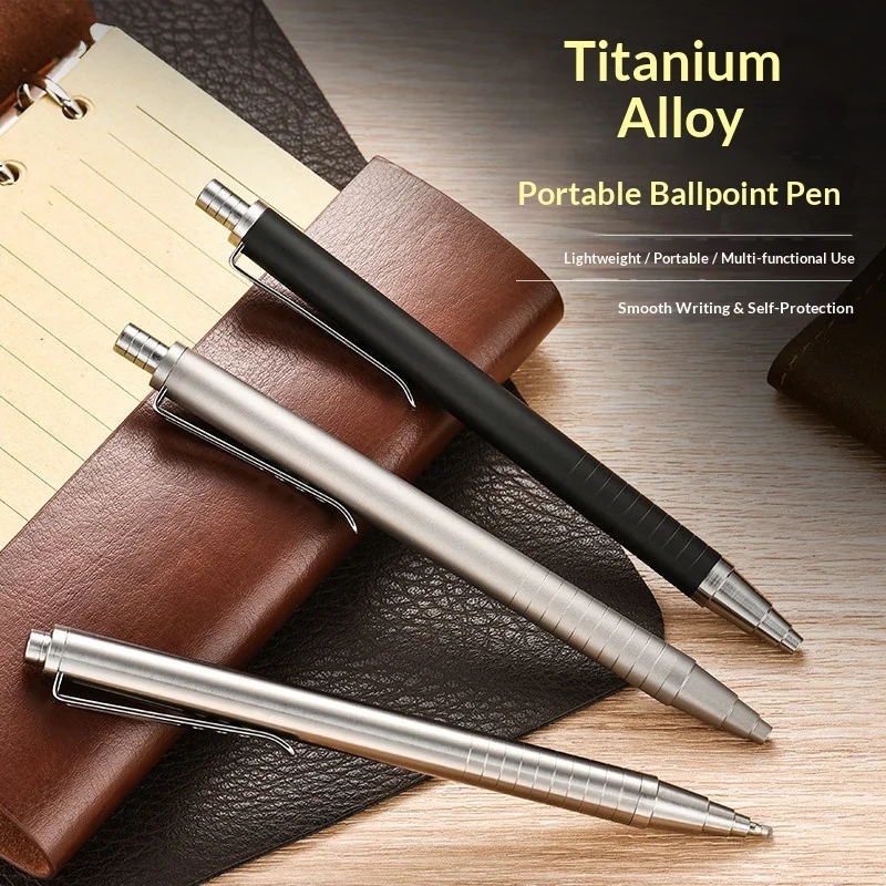 

Titanium Alloy Ballpoint Pen Anti-Slip Design Bamboo Node Cli ck-Push Neutral Ink Black G2 Refillable Business Signing Pen