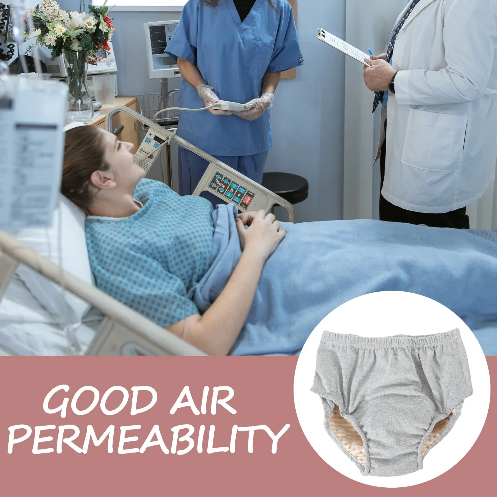Washable Reusable Anti-Leak Adult Diaper for Women Men Elderly Incontinence Underwear Cotton Breathable Urinal Pant Comfort