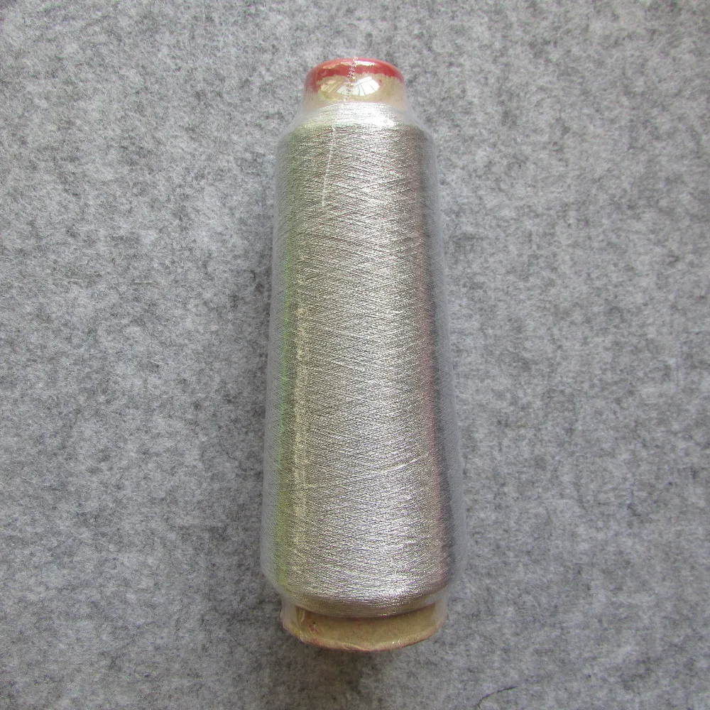 Wholesale 1 Machine with Flash Metal Embroidery Thread, Silver 3000 Yards/roll