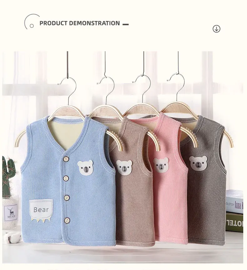 Kinderkleidung Weste Kinderweste Junge Mädchen Verdicktes Samtfutter Wärmehaltende Jackenweste Kinderbekleidung Herbst Winter – Detail 11