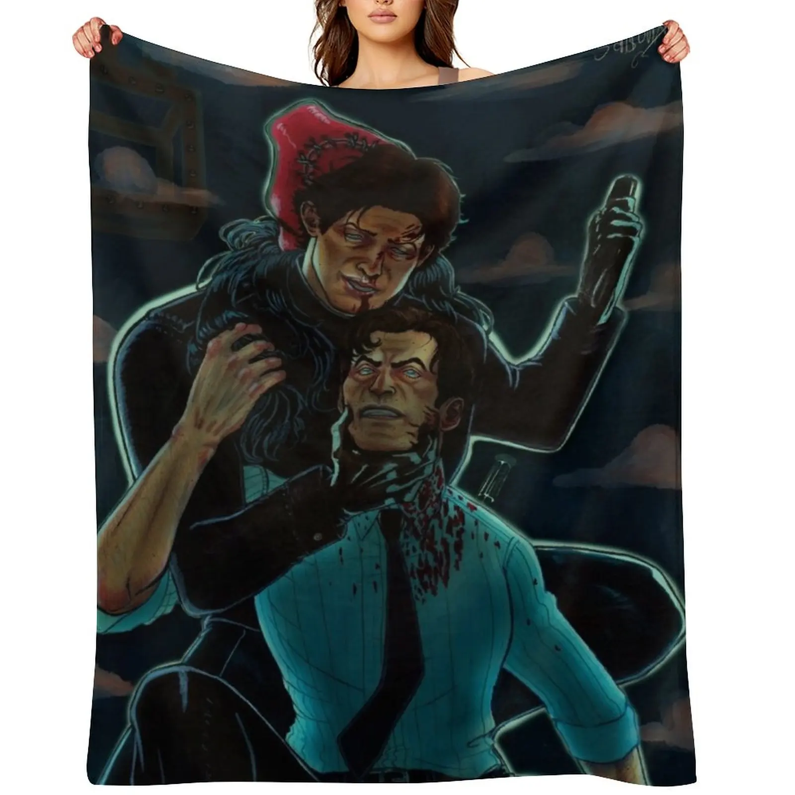 Saw V Mark Hoffman and Peter Strahm Throw Blanket Multi-Purpose anime bed plaid Shaggy warm winter Large Blankets