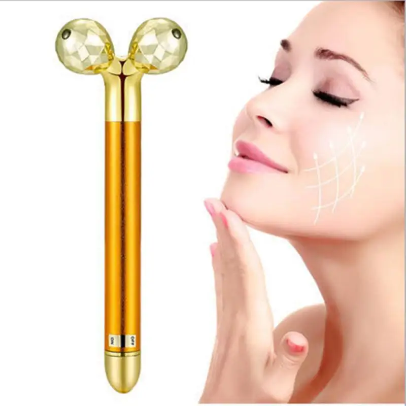 in 1 Face Massager Roller Electric 3D Roller and 24K Facial Pulse T Shape Massager Kit Arm Eye Nose Massager Skin Care Tools