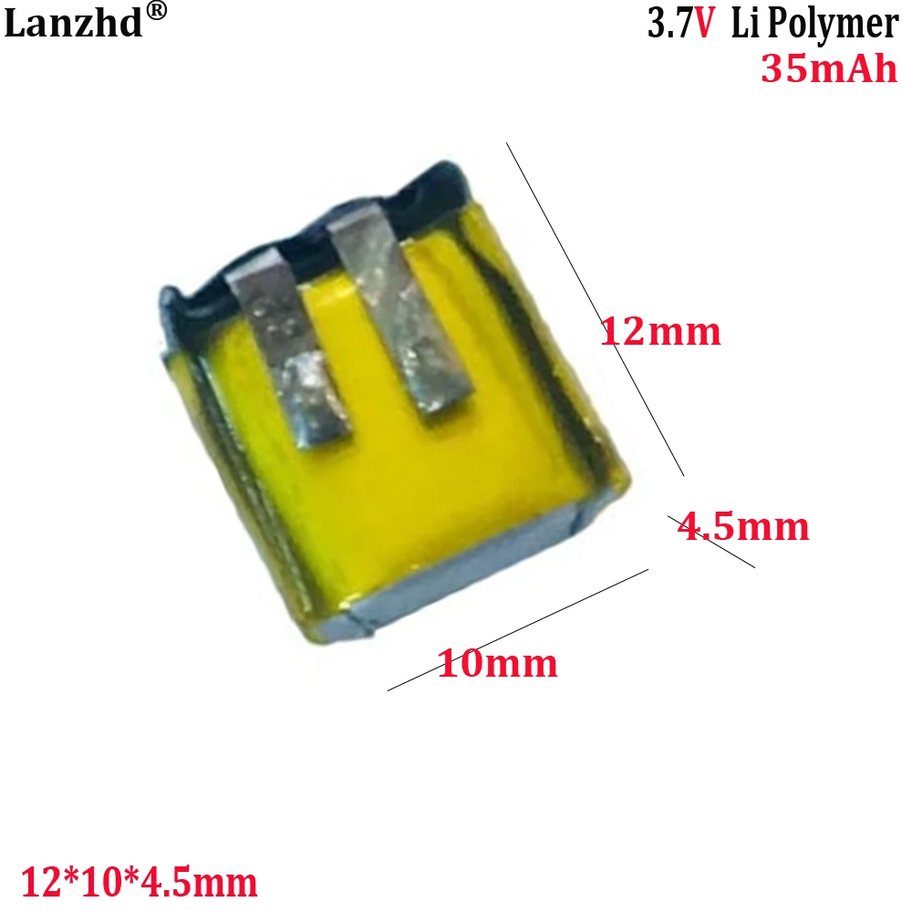 

3.7V polymer lithium battery 451012 35mAh suitable For I7 I8 I9 Bluetooth headset rechargeable battery