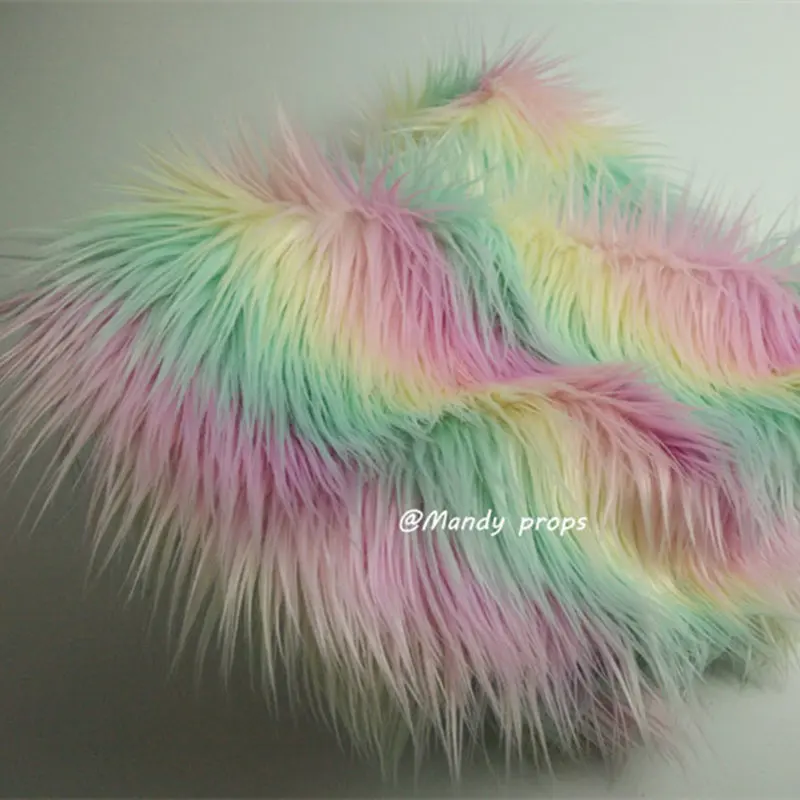 

2023 Newborn basket filler cushion blanket photography props,Rainbow unicorn faux fur