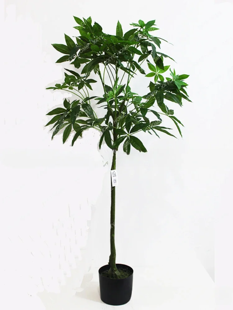 Simulation Plant Bonsai Fake Trees Simulation Pachira Macrocarpa Green Plant Indoor Flower Bonsai Pachira Macrocarpa