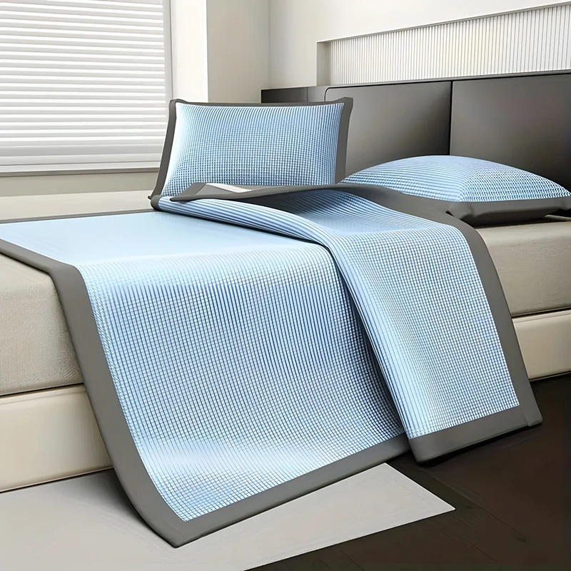 Summer Ice Silk Cooling Pad Breathable Jacquard Mattress Cover with Nonwoven Surface for College Student Dorm Bedroom Cool Sleep