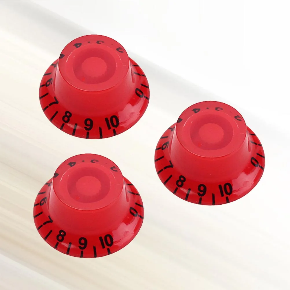 

3Pcs Round Guitar Control Knobs Volume Tone Cap Replacement Durable Plastic Material Exquisite Design for Electric Guitars
